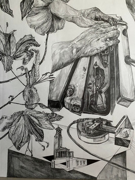 Detail area from 'Levitation to the future' 2020. For sale.