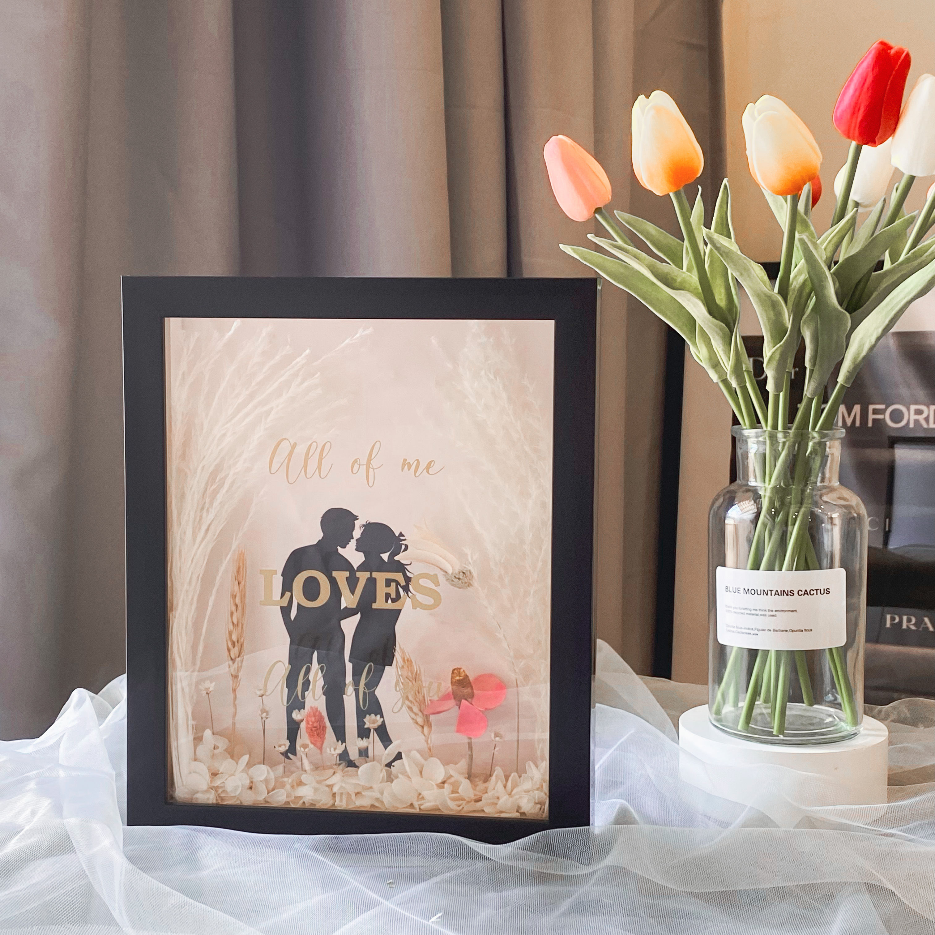 Distinct Silhouette with Preserved Flowers - For Girlfriend