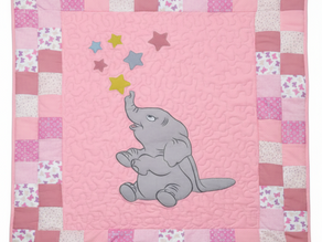 Creating a Charming Elephant Baby Quilt with Appliqué and Colorful Squares