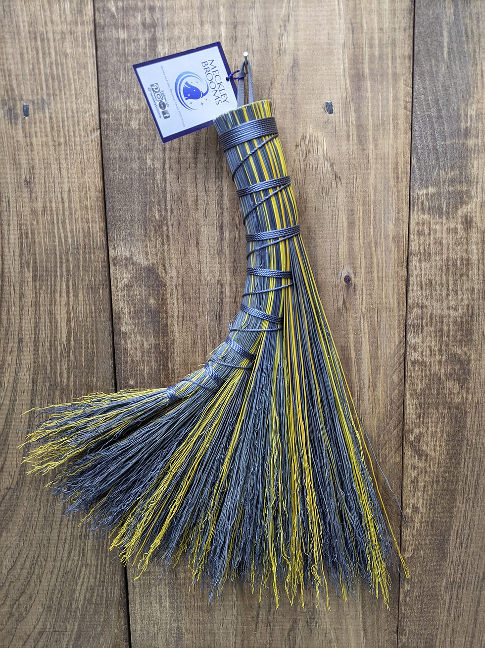 Thumbnail: Handmade Yellow Whisk Brooms, Functional Art