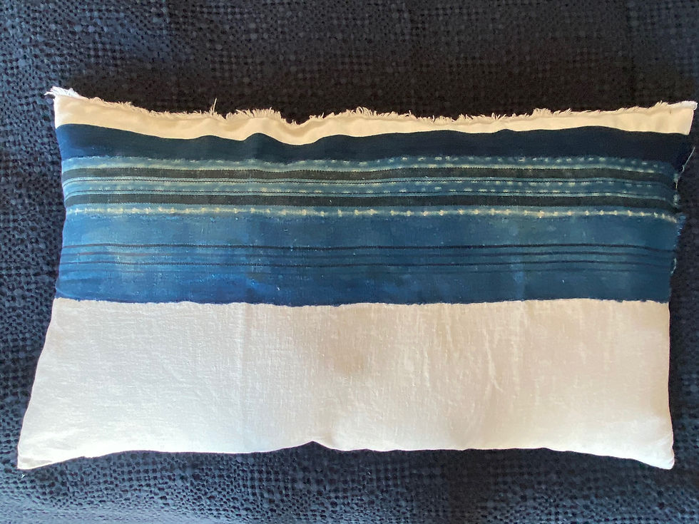 Miniaturbild: Kissen Indigo mit alten Stoff