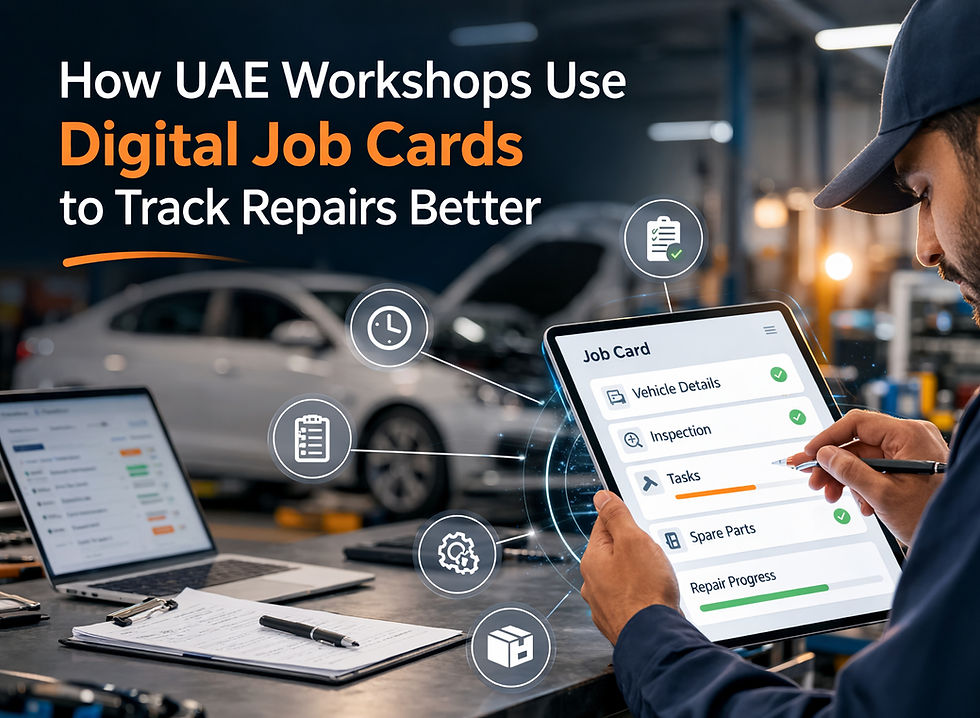 Digital Job Cards for UAE Workshops 2026: Track Repairs, Parts & Billing Better (Dubai/Abu Dhabi)