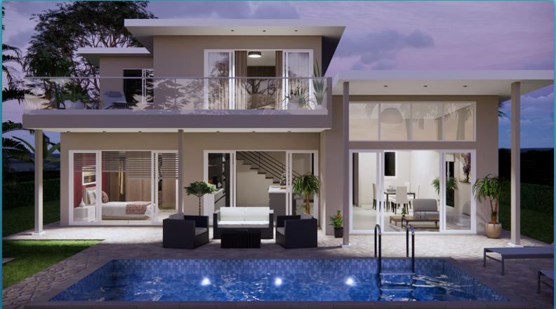“Spacious terrace and pool with ocean views – new home for sale Playa del Toro Pedasí”
