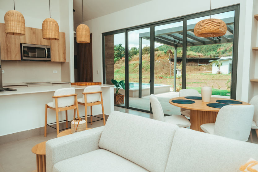 “Spacious open-concept living area in Casa Roble home Cañas Panama”