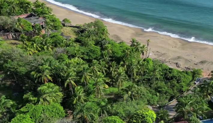 Beachfront land surrounded by tropical vegetation on Playa Los Destiladeros.