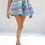 Thumbnail: Gathered Dress With Butterfly Bow - Peacock-Print