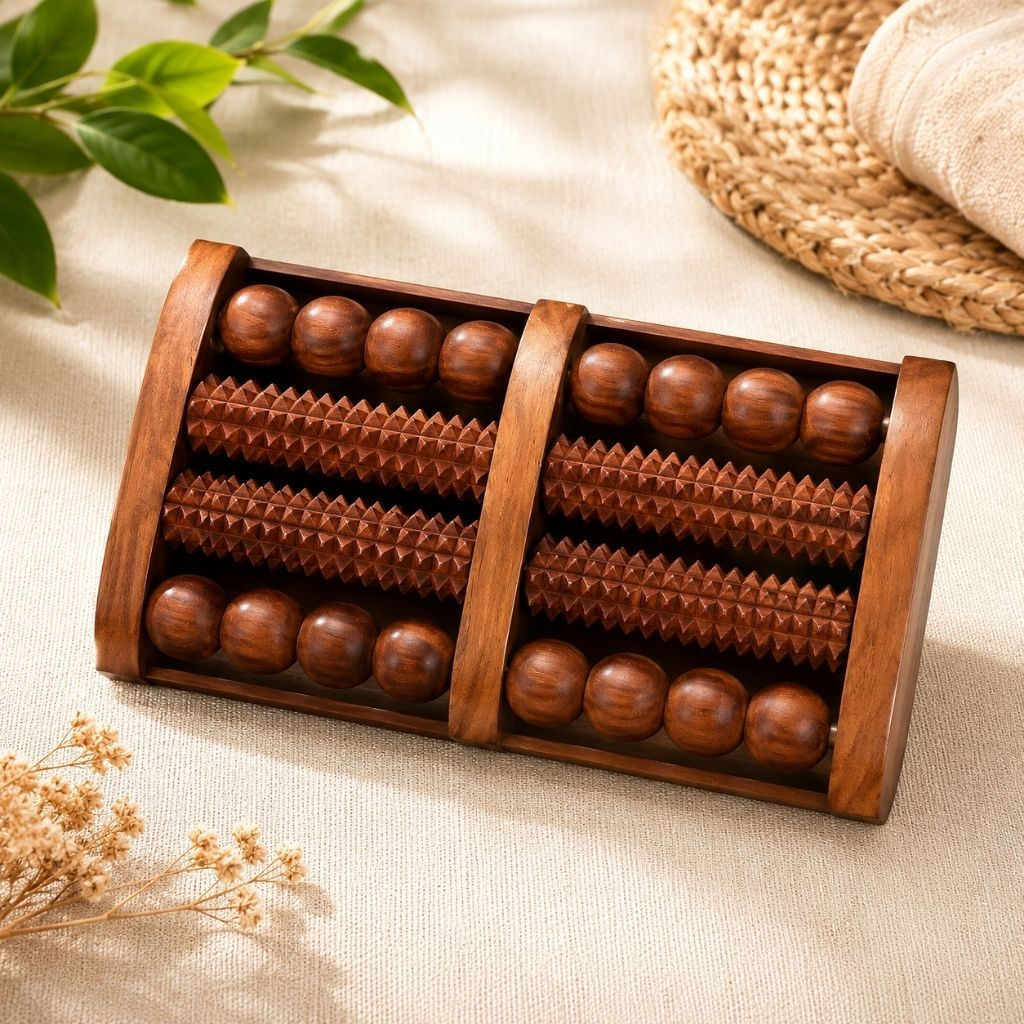 Wooden Multi-Roller Foot Massgaer