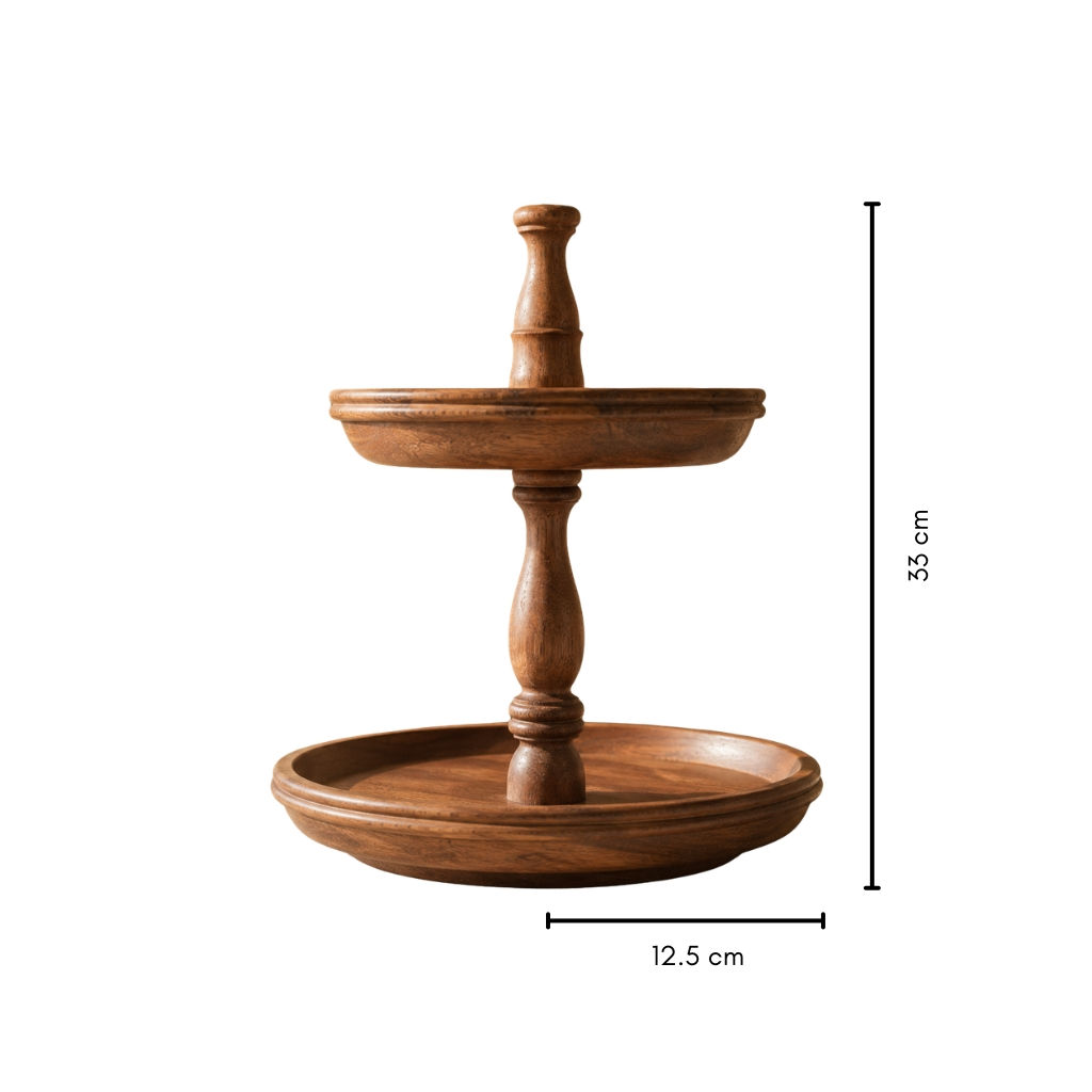 Wooden Pedestal Cake Stand