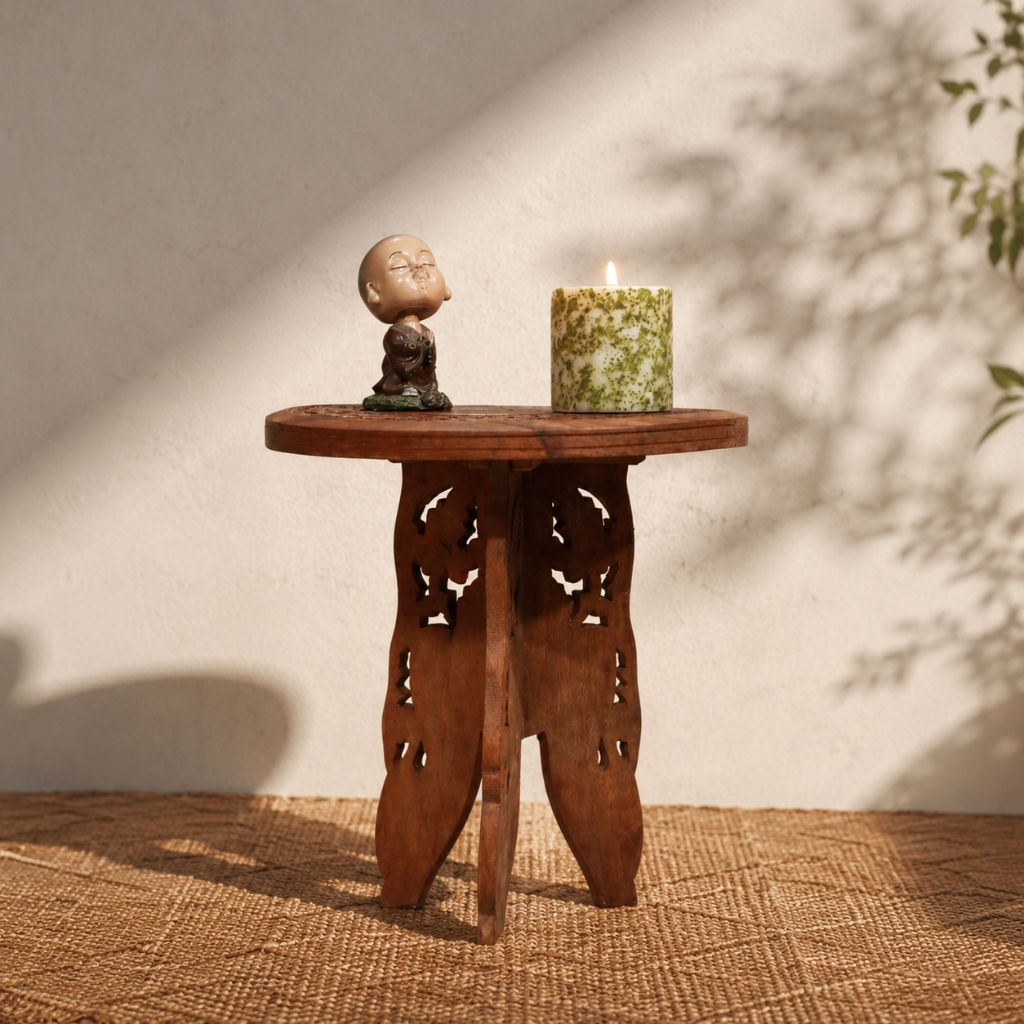 Kaarigar HandCarved Modular Accent Stool