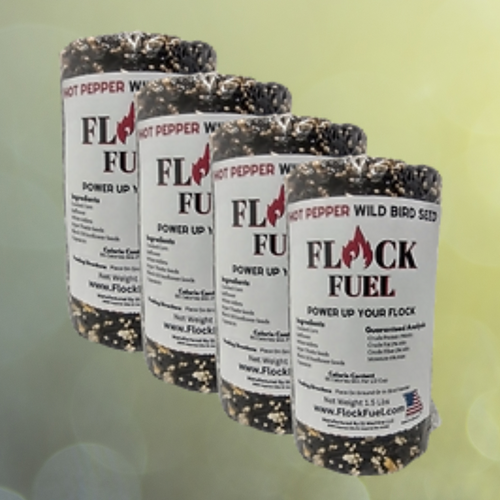 4 Pack Flock Fuel Hot Pepper Bird Seed Cylinder Flock Fuel