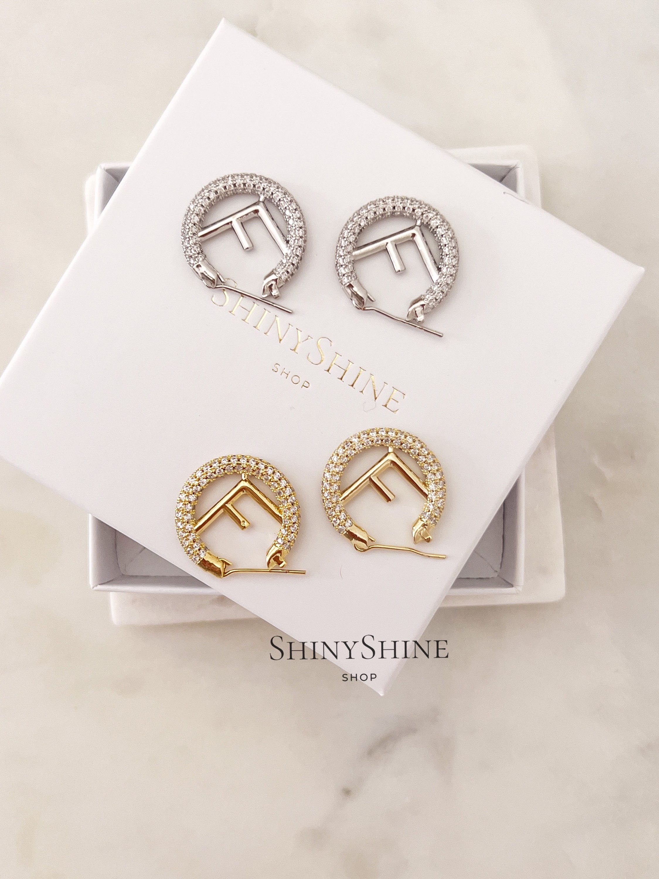 Créole F strass argent 