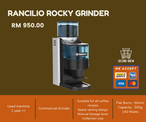 RANCILIO ROCKY GRINDER Second Brew Malaysia