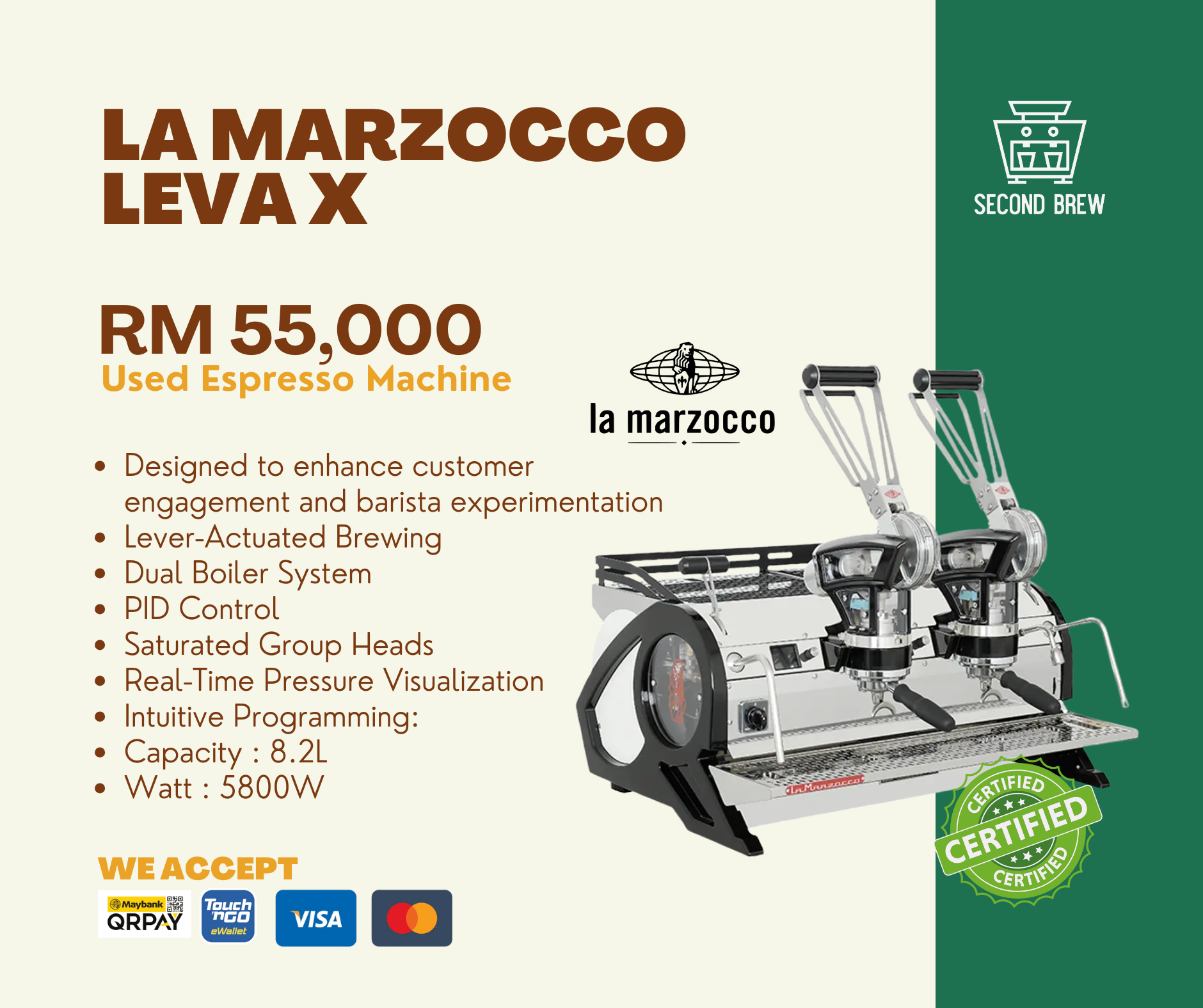 LA MARZOCCO LEVA X - 2 GROUP