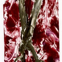 Mikayla Stout, "scissors", 2022, monoprint on Rives BFK paper, 8x6”