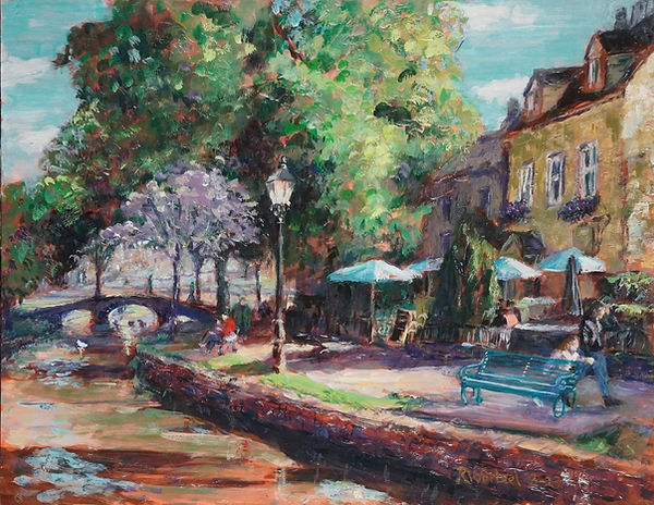 A Little Cotswold Village, casein, 14x18 - sony.jpg