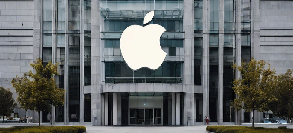 Image of a building with the Apple logo
