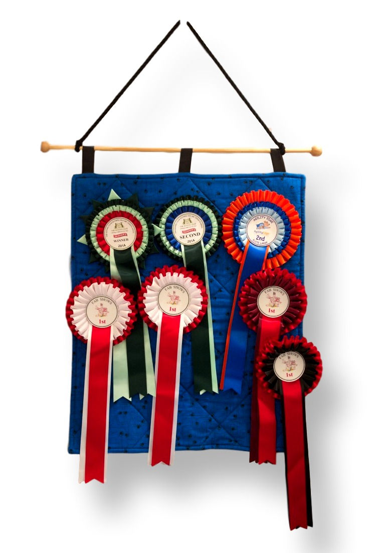 Paw Prints on Blue Rosette Holder