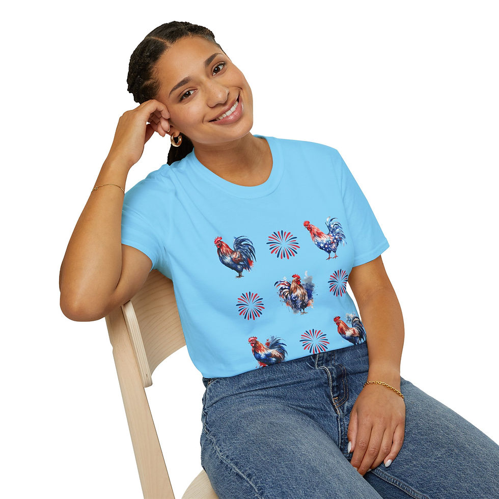 Thumbnail: Patriotic Rooster T-Shirt | Softstyle Tee Independence Day, Rooster, Farmhouse