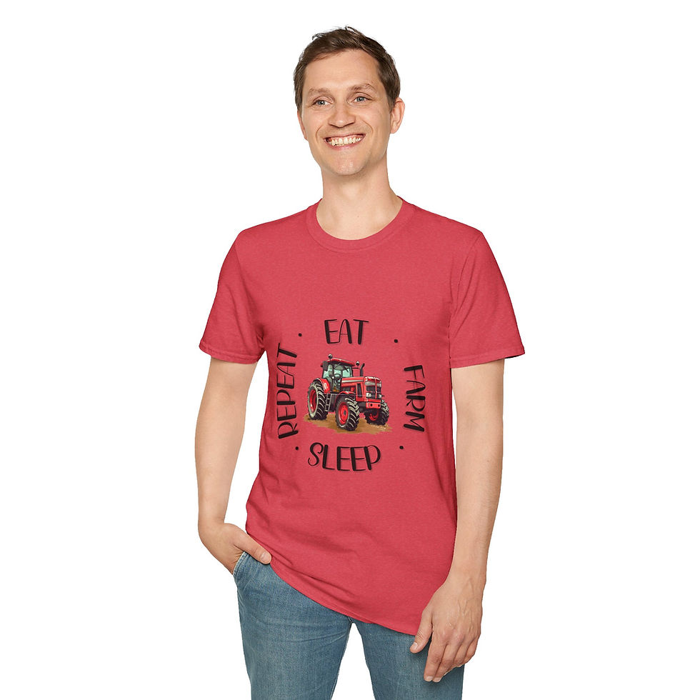 Thumbnail: Farm Life Unisex T-Shirt | Eat Sleep Farm Repeat, Gift for Farmers, Rustic