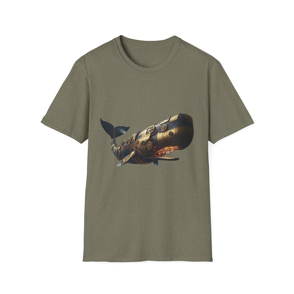 Thumbnail: Steampunk Whale T-Shirt, Fantasy Apparel, Unisex Graphic, Casual, Geek Culture