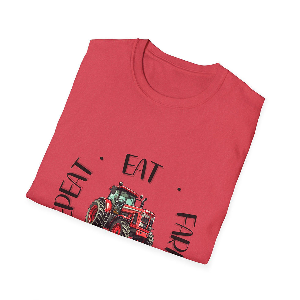 Thumbnail: Farm Life Unisex T-Shirt | Eat Sleep Farm Repeat, Gift for Farmers, Rustic