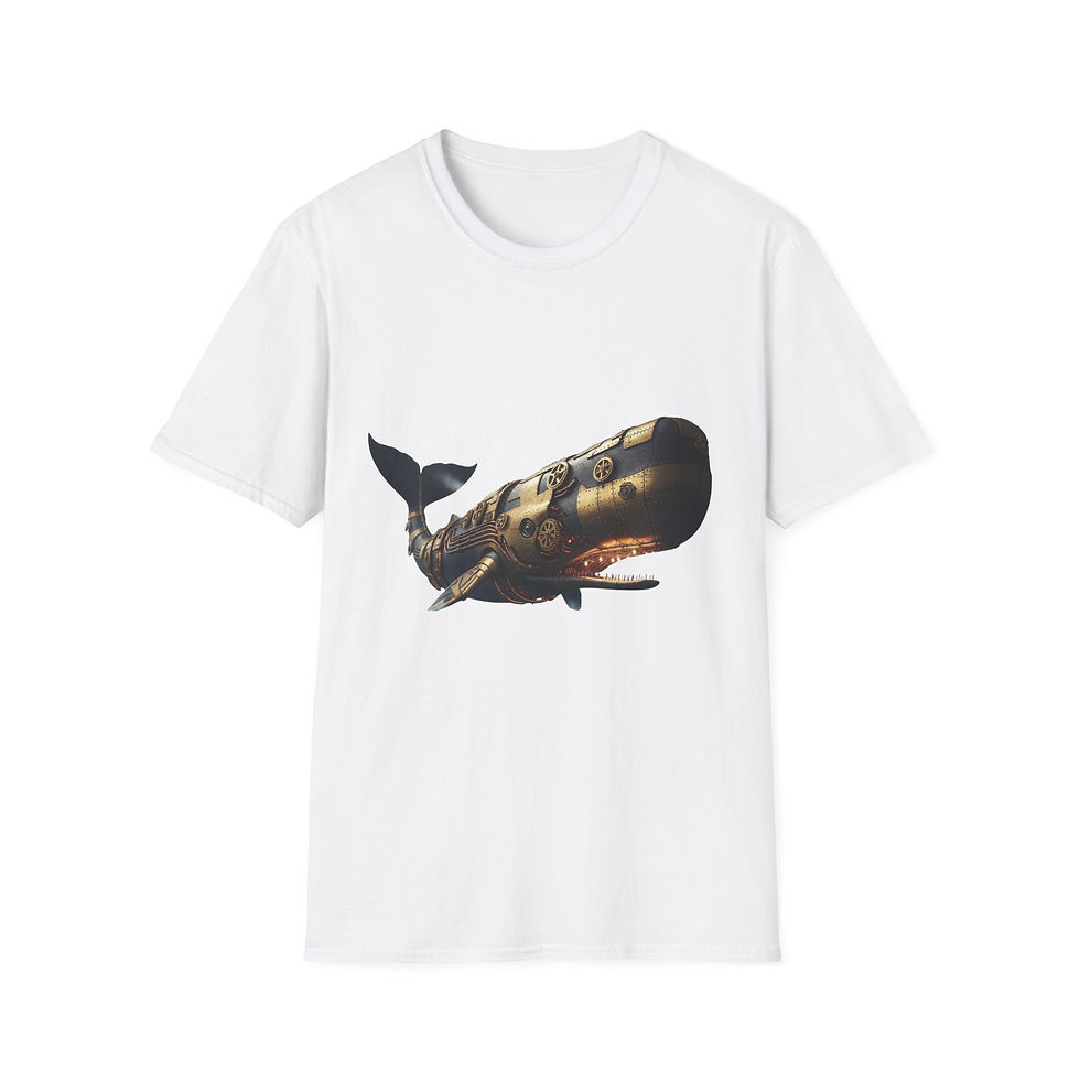 Thumbnail: Steampunk Whale T-Shirt, Fantasy Apparel, Unisex Graphic, Casual, Geek Culture