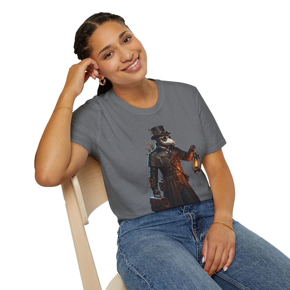 Thumbnail: Plague Doctor T-Shirt, Fantasy Apparel, Unisex Graphic, Casual, Steampunk, COVID