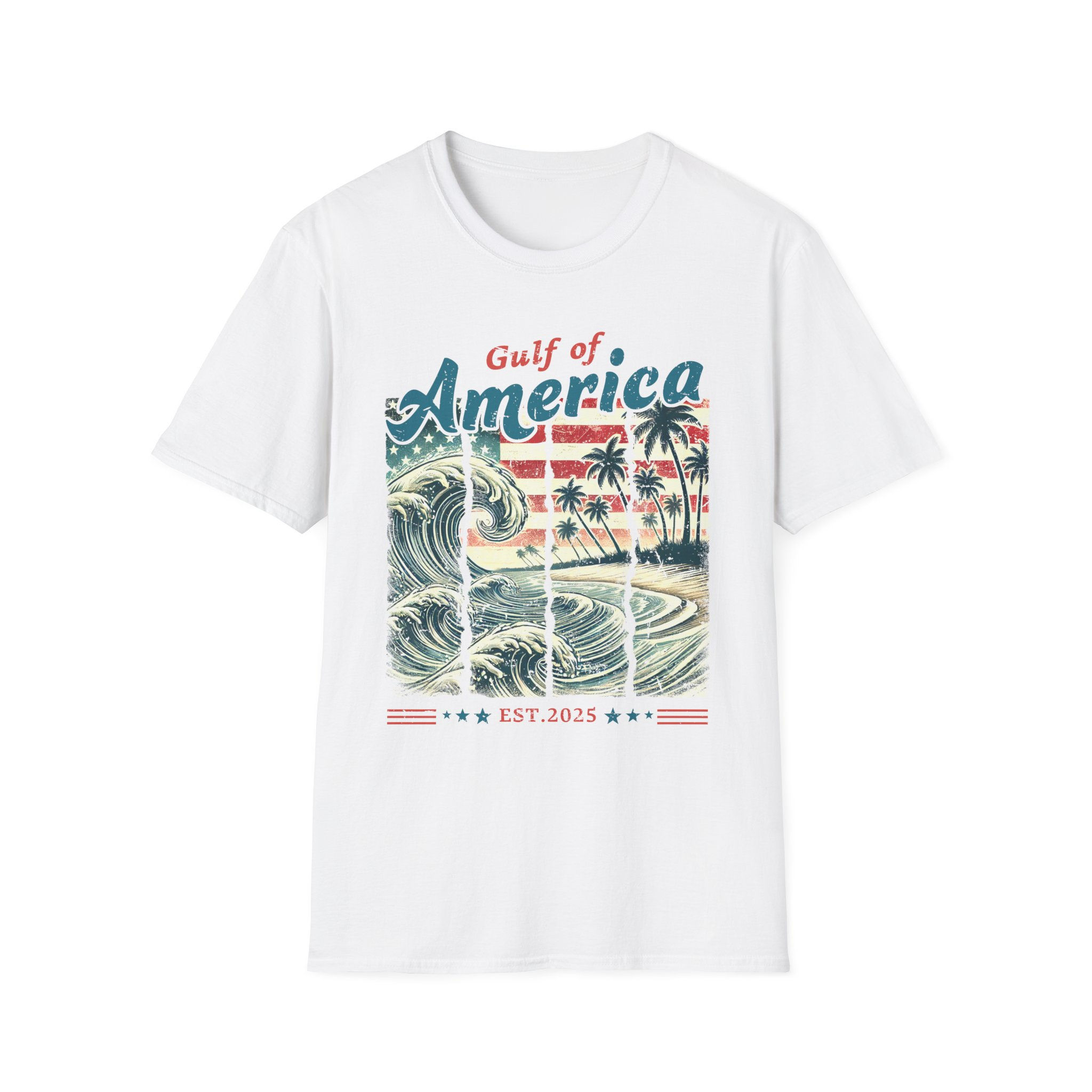 Gulf of America Vintage Tee, Unisex Softstyle, Vacation Shirt, Summer Style