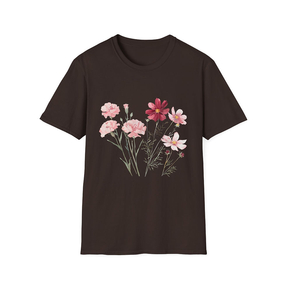 Thumbnail: Flower Dreams, Pink and Red, Carnation, Health, Unisex T-Shirt, Softstyle
