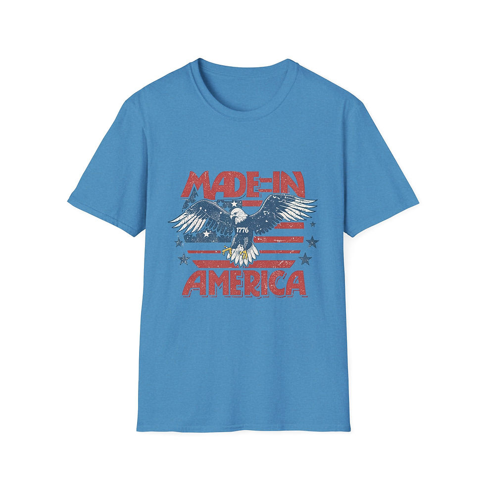 Thumbnail: Patriotic Eagle T-Shirt, Unisex Softstyle, 4th of July, USA Pride, Vintage Eagle