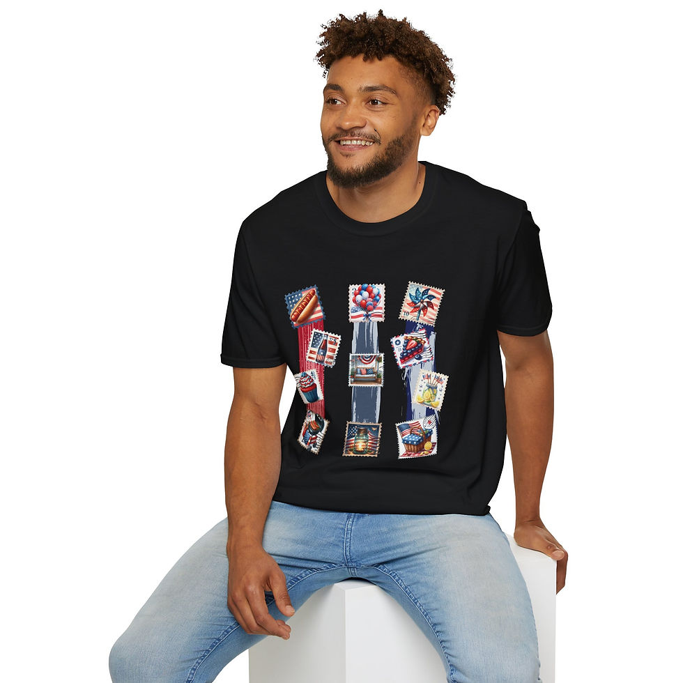 Thumbnail: Patriotic Unisex Softstyle T-Shirt, Independence Day, Memorial Day, Veterans