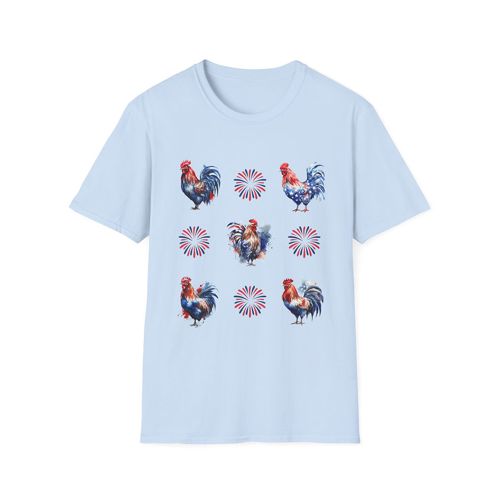 Thumbnail: Patriotic Rooster T-Shirt | Softstyle Tee Independence Day, Rooster, Farmhouse