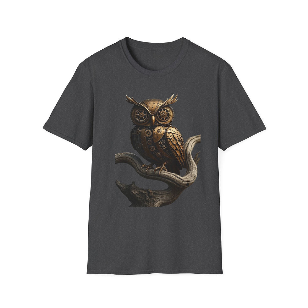 Thumbnail: Steampunk OwlT-Shirt, Fantasy Apparel, Unisex Graphic, Casual, Geek Culture