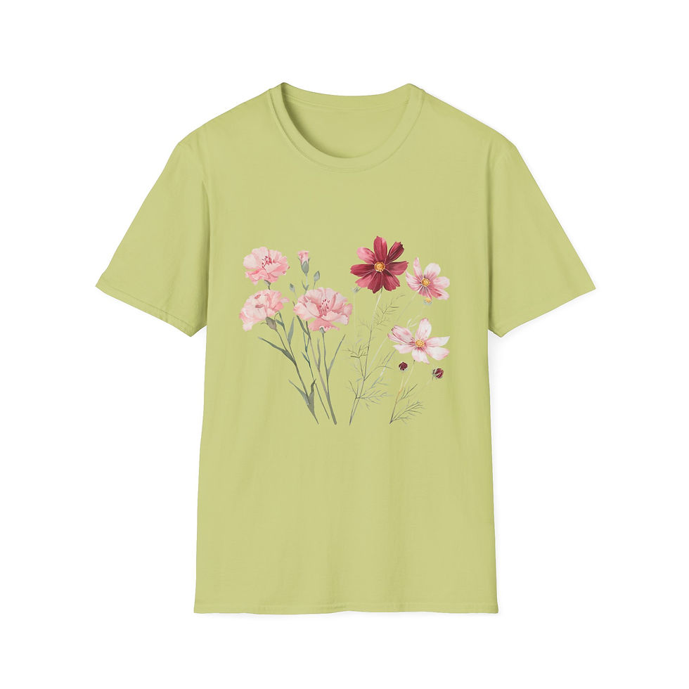 Thumbnail: Flower Dreams, Pink and Red, Carnation, Health, Unisex T-Shirt, Softstyle