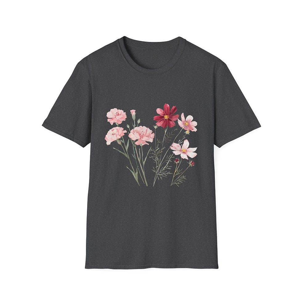 Thumbnail: Flower Dreams, Pink and Red, Carnation, Health, Unisex T-Shirt, Softstyle