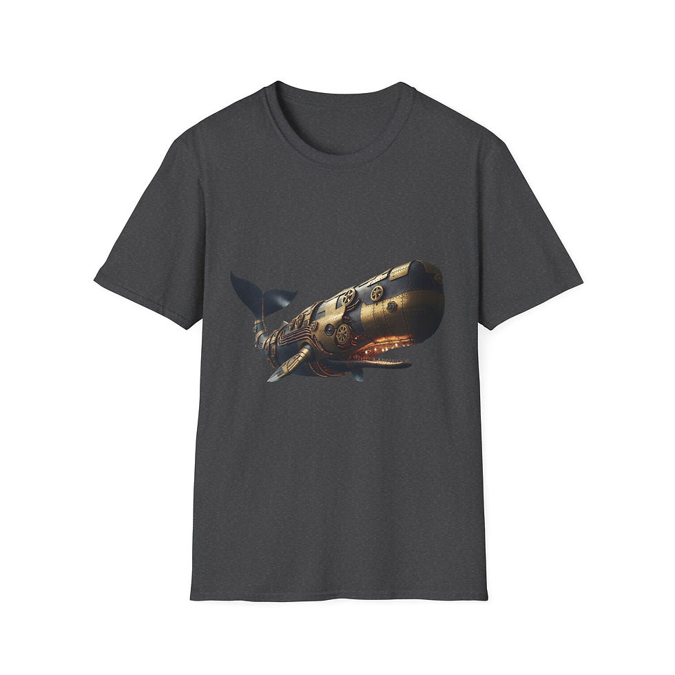 Thumbnail: Steampunk Whale T-Shirt, Fantasy Apparel, Unisex Graphic, Casual, Geek Culture