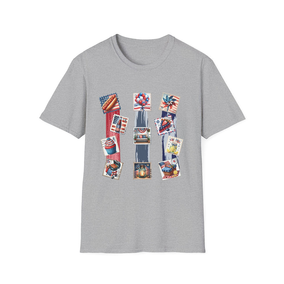 Thumbnail: Patriotic Unisex Softstyle T-Shirt, Independence Day, Memorial Day, Veterans