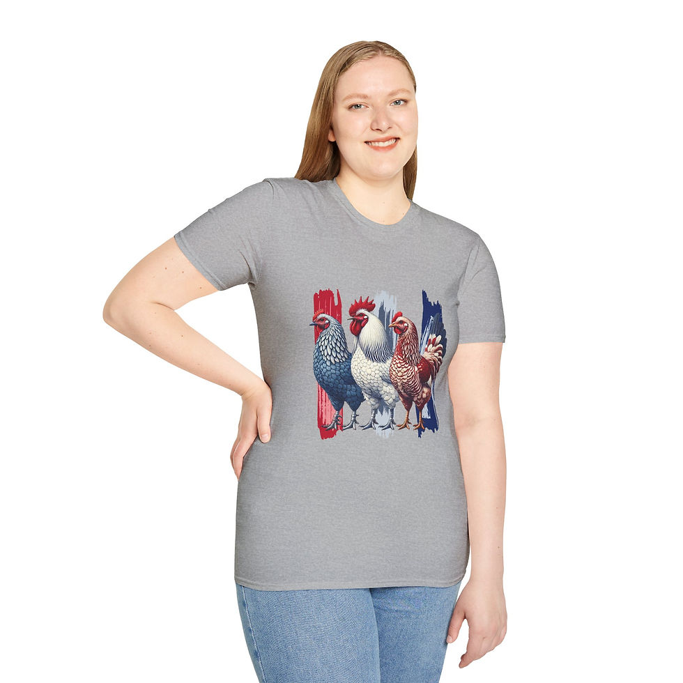 Thumbnail: Chicken Graphic Tee, Farmhouse Style Unisex, Summer Fashion, Vintage Vibe Tee