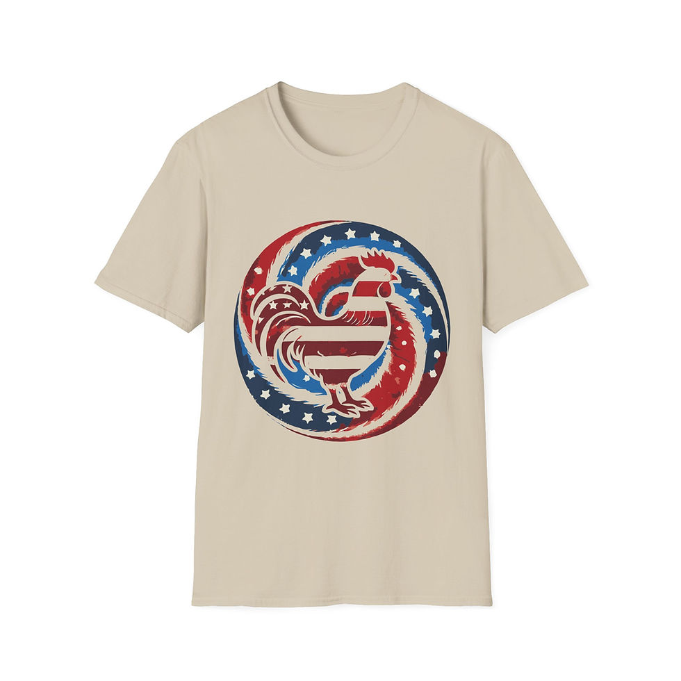 Thumbnail: Patriotic Rooster T-Shirt | Unisex Softstyle, Independence Day, Casual Wear