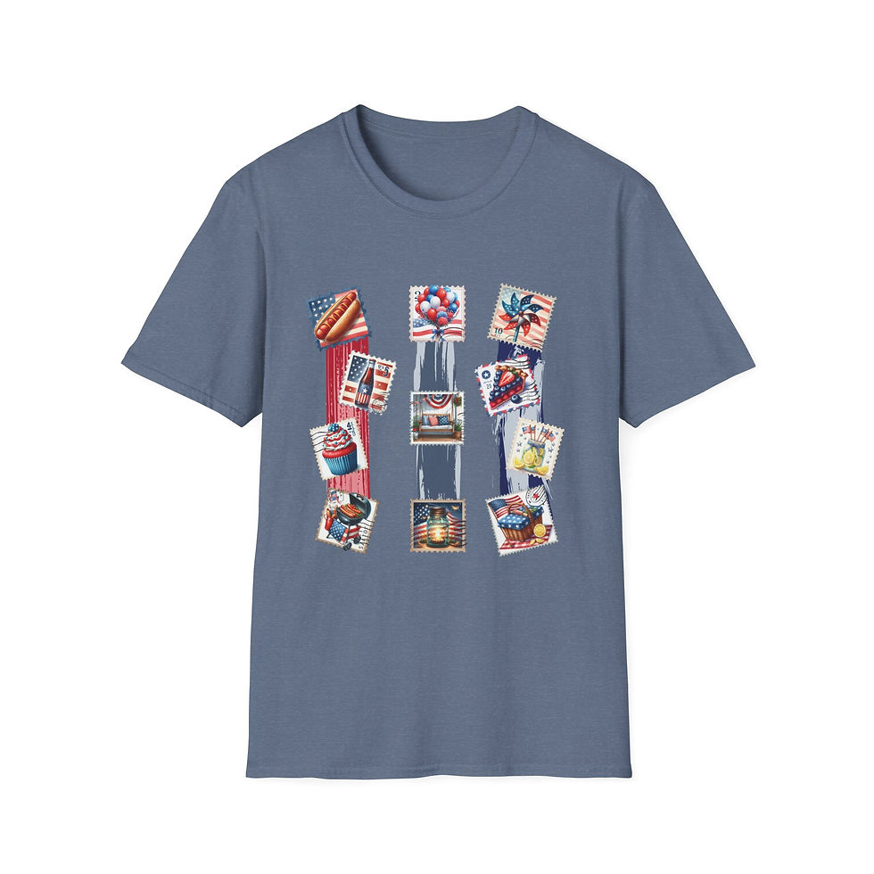 Thumbnail: Patriotic Unisex Softstyle T-Shirt, Independence Day, Memorial Day, Veterans