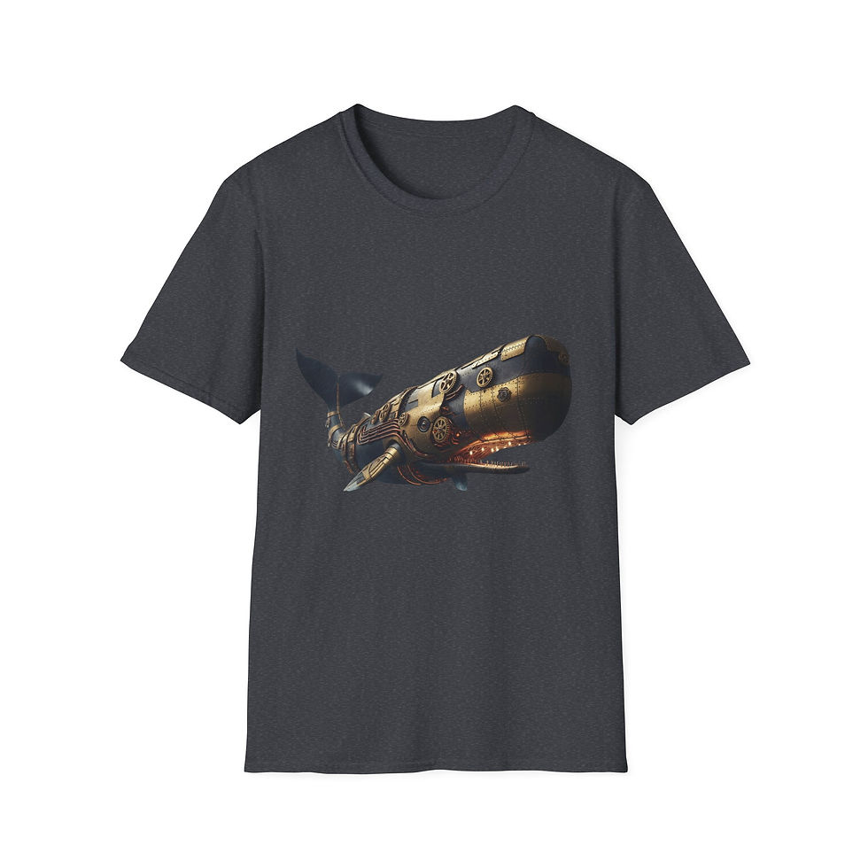 Thumbnail: Steampunk Whale T-Shirt, Fantasy Apparel, Unisex Graphic, Casual, Geek Culture