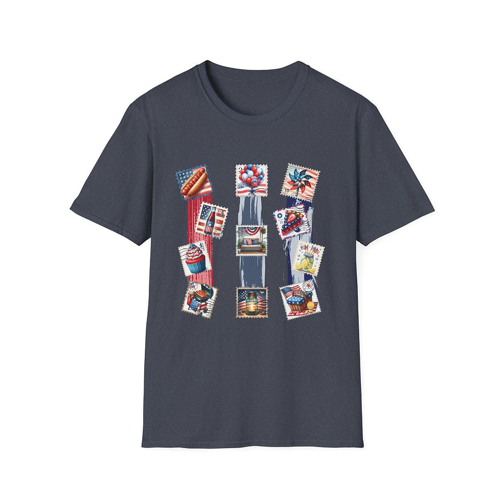 Thumbnail: Patriotic Unisex Softstyle T-Shirt, Independence Day, Memorial Day, Veterans