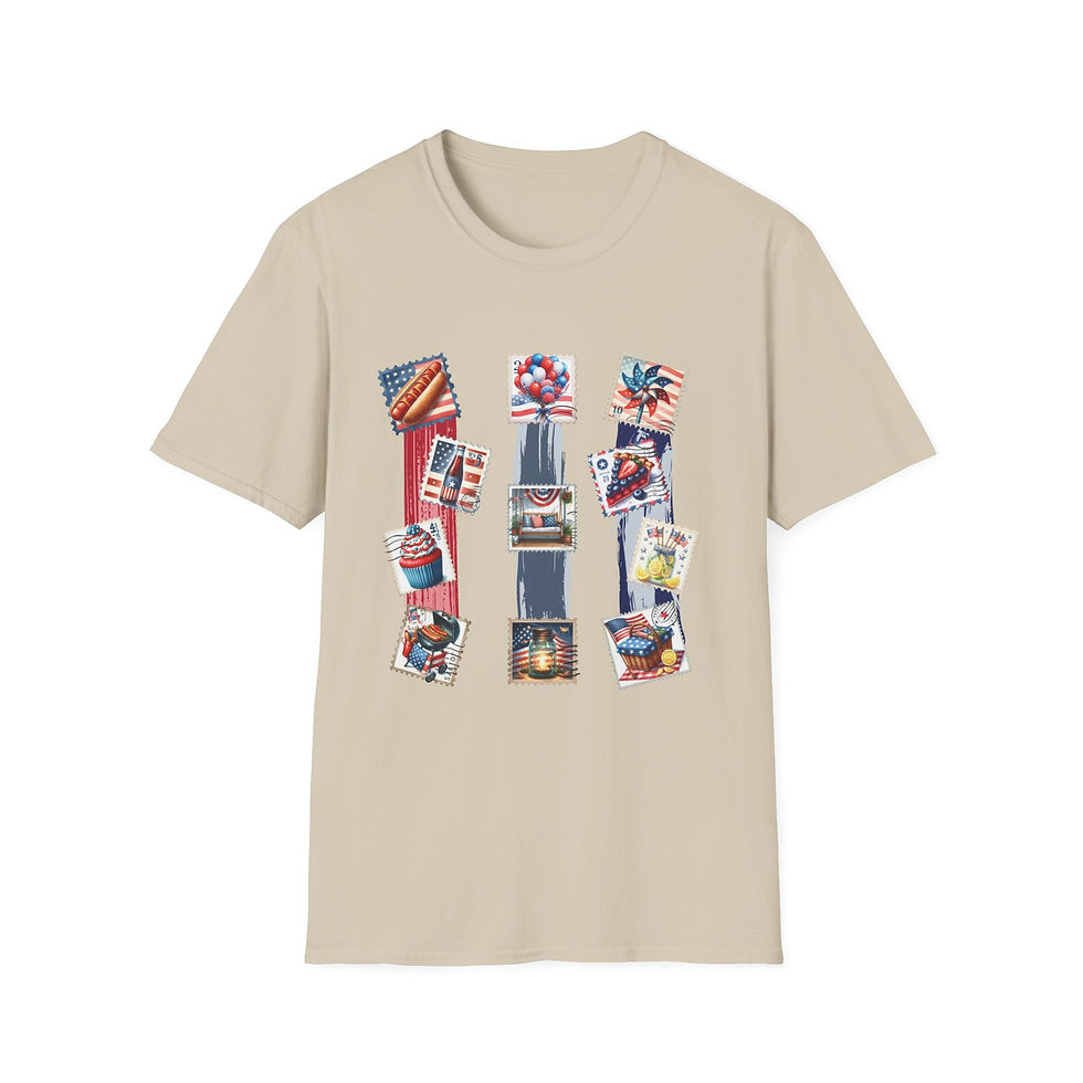 Thumbnail: Patriotic Unisex Softstyle T-Shirt, Independence Day, Memorial Day, Veterans