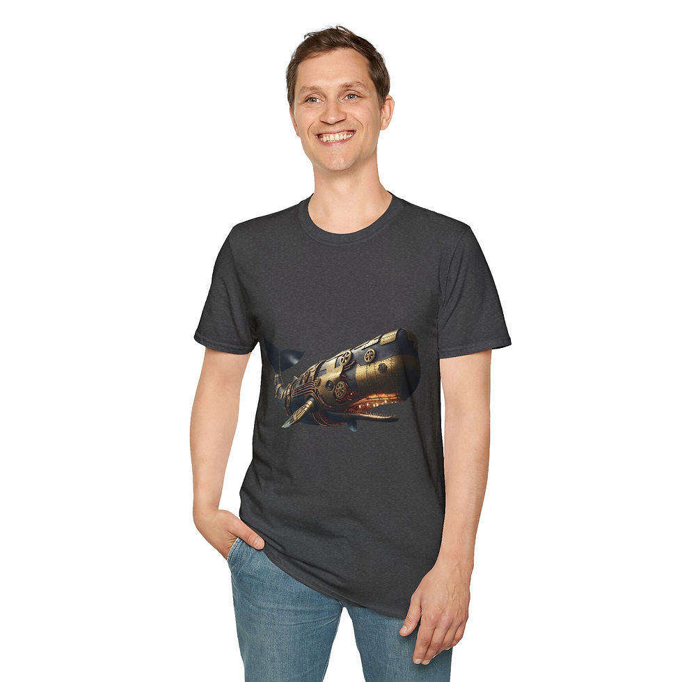 Thumbnail: Steampunk Whale T-Shirt, Fantasy Apparel, Unisex Graphic, Casual, Geek Culture