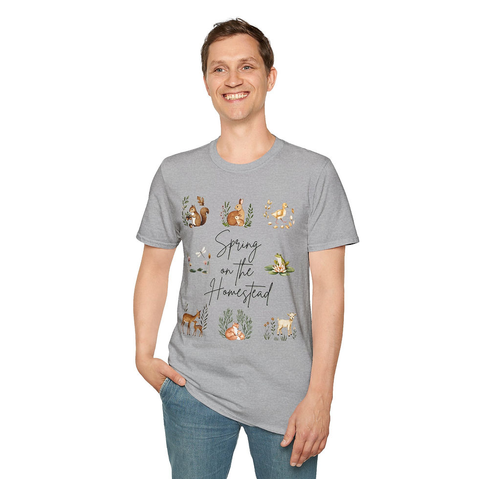 Thumbnail: Spring on the Homestead Unisex T-Shirt, Nature, Animal Lovers Gift, Farmhouse