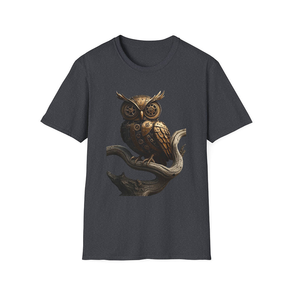 Thumbnail: Steampunk Owl T-Shirt, Fantasy Apparel, Unisex Graphic, Casual, Geek Culture