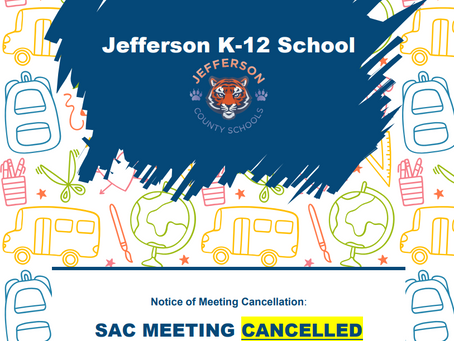 SAC Meeting Cancelled