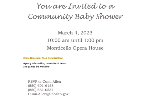 You are Invited to a Community Baby Shower