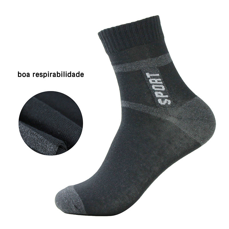 Miniatura: Summer Business Socks Breathable High Elasticity Letter Print Cotton Running Soc
