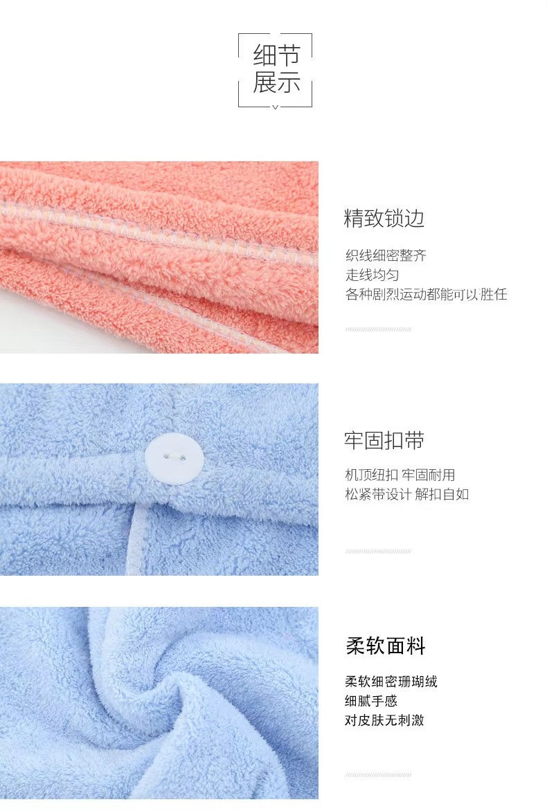 Miniatura: Super Absorbent Long Hair Drying Turban, Microfiber Bath Hat for Women, Adjustab